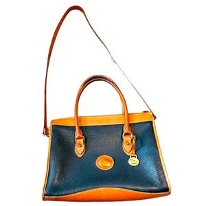 Dooney and Bourke Black and Tan Shoulder Bag